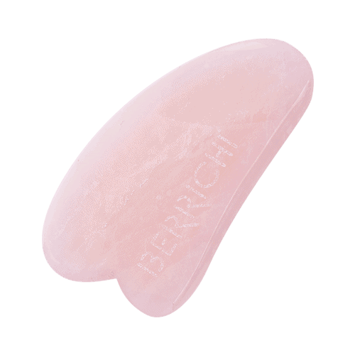 guasha2 "Berrichi" rožinio kvarco Gua Sha masažo kristalas