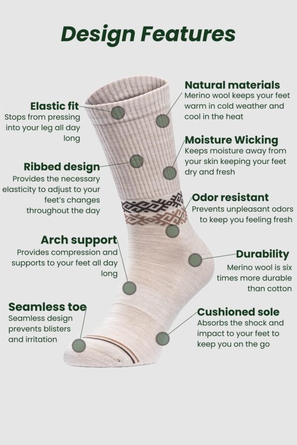 Kasdienės merino vilnos kojinės, unisex - tamsiai pilkos