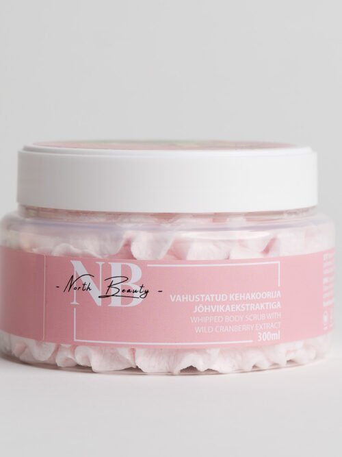 "The North beauty"  putojantis kūno šveitiklis su spanguolių ekstraktu, 300ml