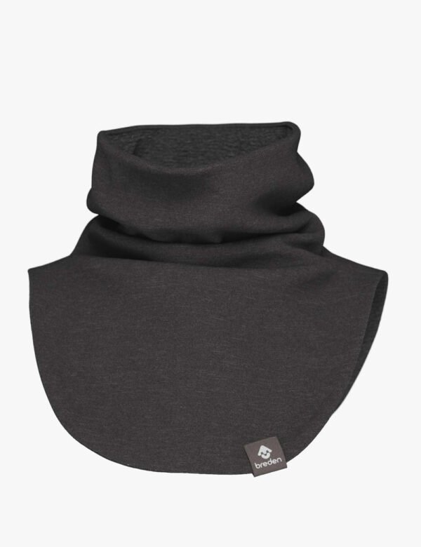 MIKEL-kids-merino-tubescarf-covers-chest_dark-grey-melange.jpg "Breden" merino vilnos mova "MIKEL"