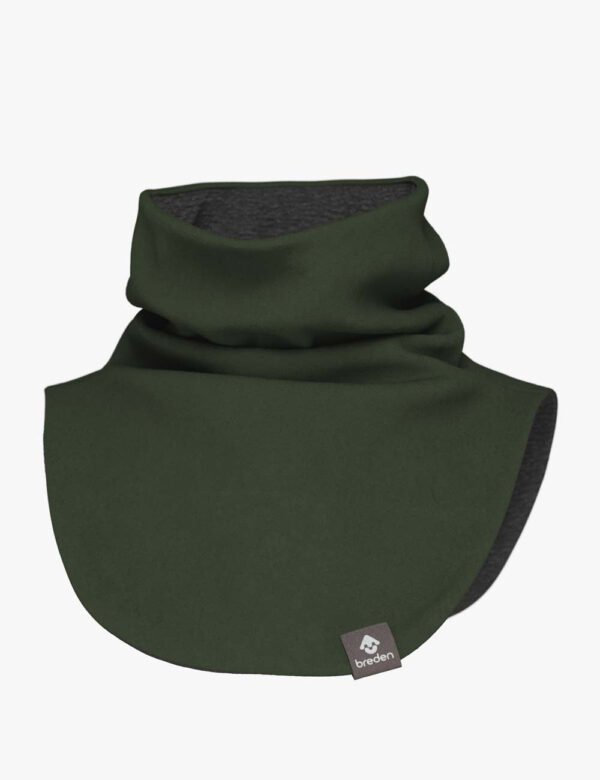 MIKEL-kids-merino-tubescarf-covers-chest_solid-green-navy.jpg "Breden" merino vilnos mova "MIKEL"