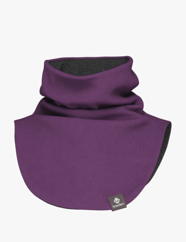 MIKEL-kids-merino-tubescarf-covers-chest_solid-purple-sunset.jpg "Breden" merino vilnos mova "MIKEL"