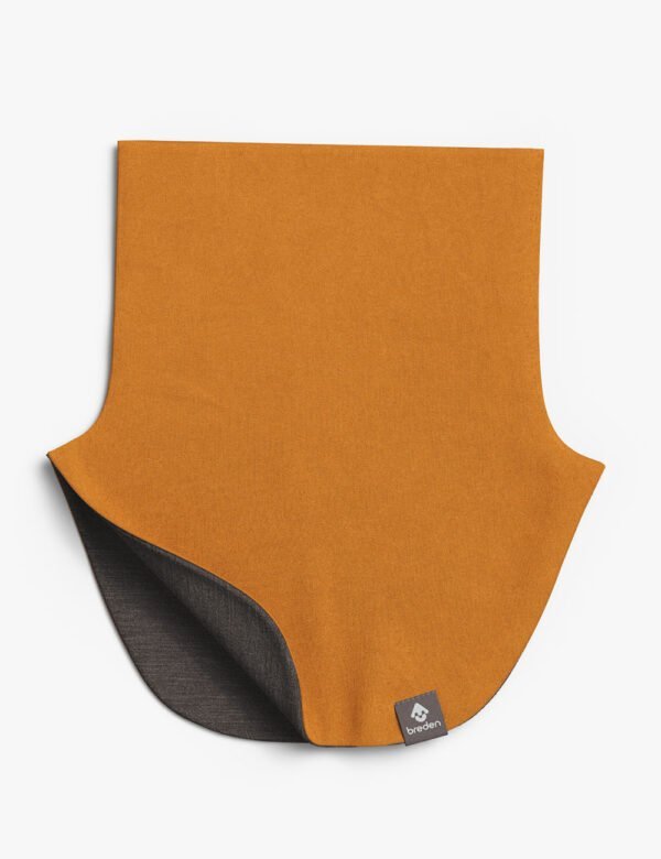 MIKEL-kids-merino-tubescarf-covers-chest_solid-yellow-inca-gold-fl.jpg "Breden" merino vilnos mova "MIKEL"