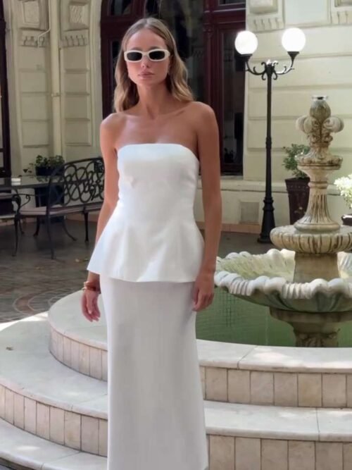 Dviejų dalių proginė suknelė