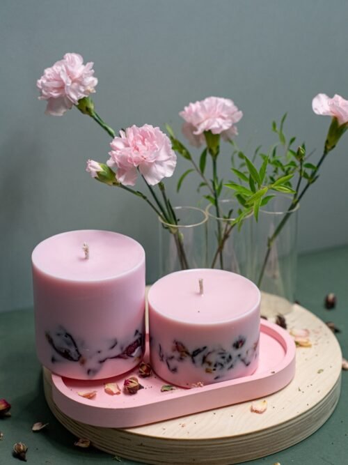 Sojų vaško žvakė bijūnų aromato 325 ml.