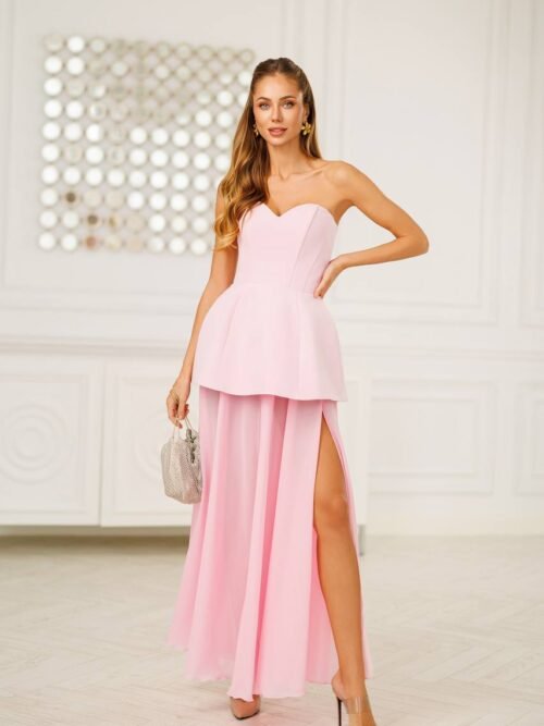 Peplum tipo suknelė su skeltuku