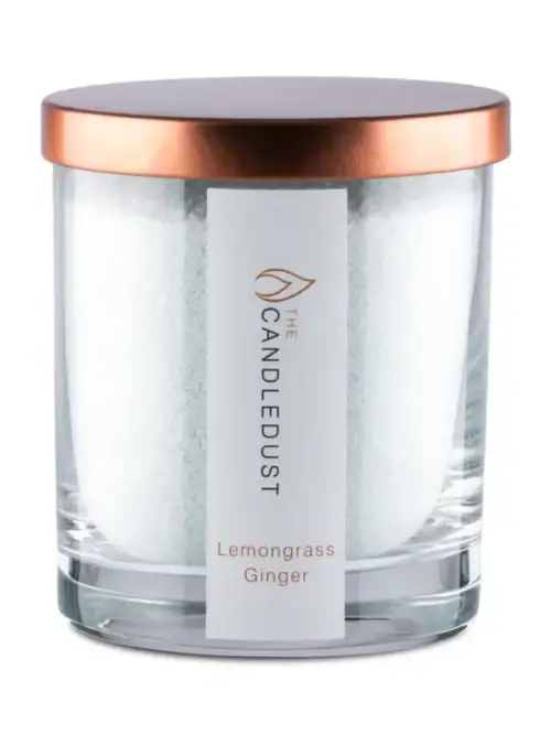 Lemongrass-Ginger-Candle-sand-1024x1024 Kvepianti biri žvakė stikliniame inde „Lemongrass” 160g. (degimo laikas ~30 val.)