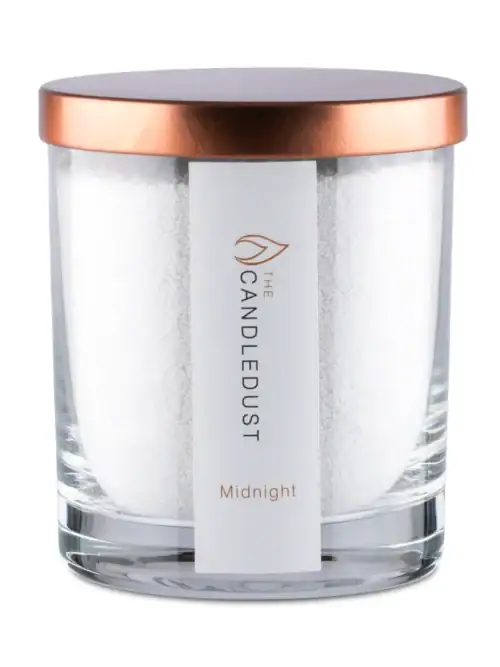 Midnight_Sand_Candle_sand Kvepianti biri žvakė stikliniame inde „Midnight” 160g. (degimo laikas ~30 val.)