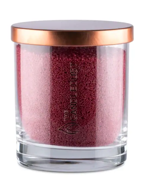 Sanrgia-Sand_Candle_sand Kvepianti biri žvakė stikliniame inde „Rosso” 160g. (degimo laikas ~30 val.)