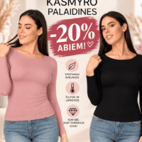 2 palaidinės su kašmyru - specialus pasiūlymas su 20% nuolaida. Juoda ir rožinė spalvos.